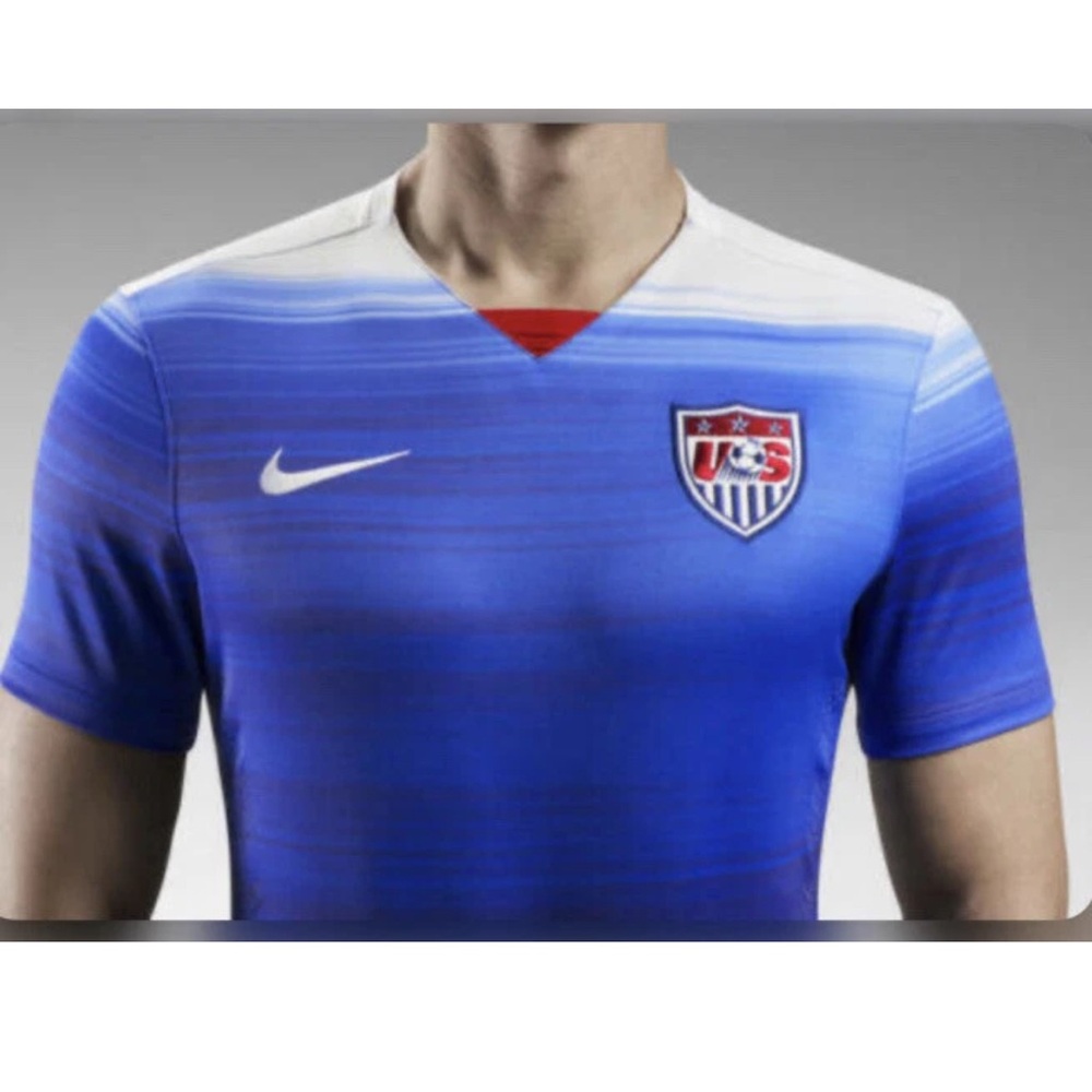 Nike Blue and White Men's Shirt
